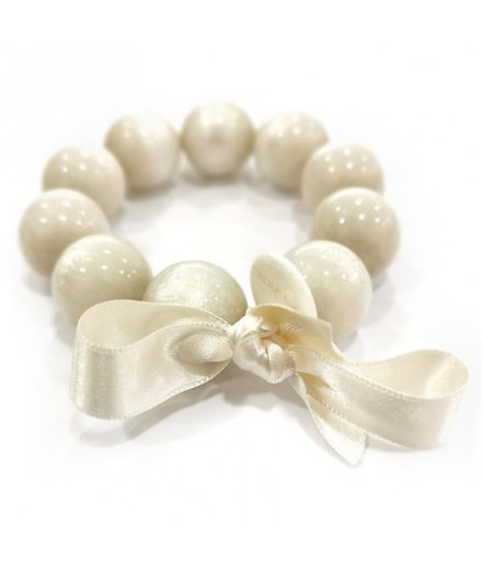 Bracelet perles L Blanc