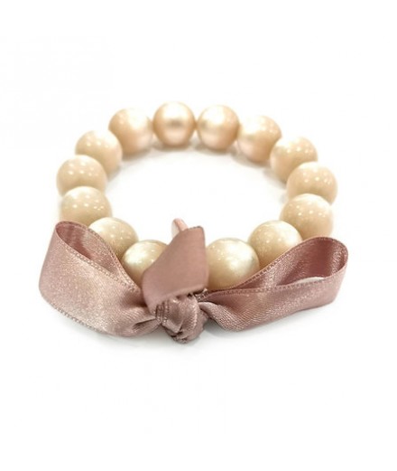 Bracelet perles M rose nacré