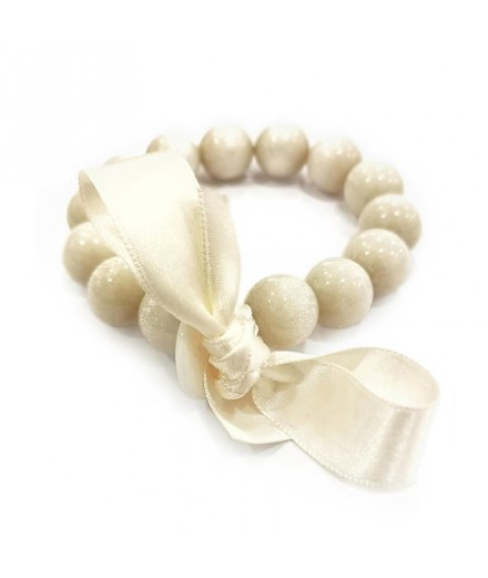 Bracelet perles M blanc nacré